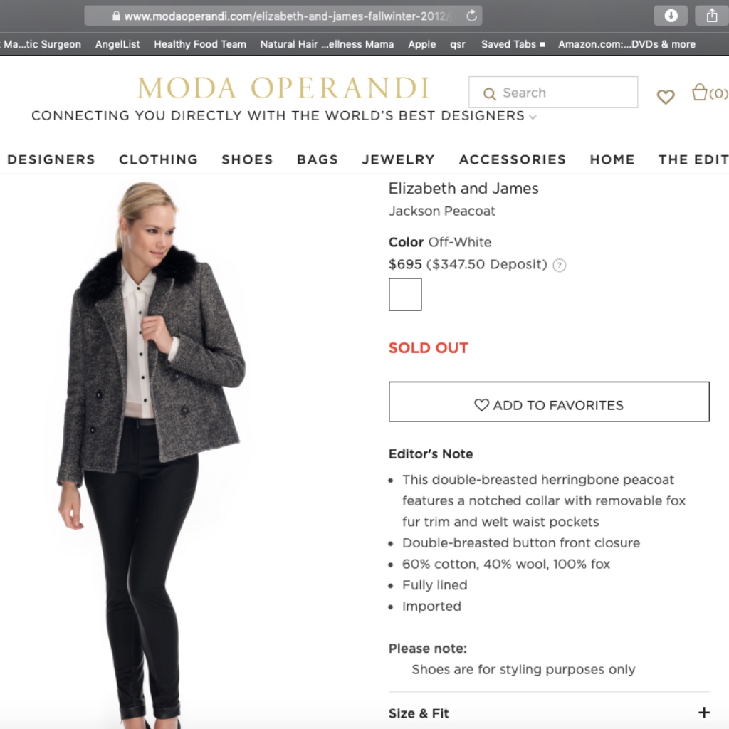 Elizabeth And James Jackson Peacoat